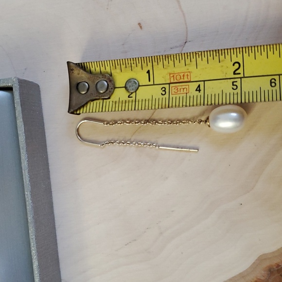 Sterling Silver 925 Pearl Threader Earrings - Picture 6 of 7